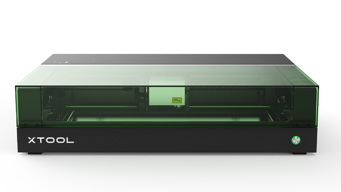 xTool S1; front of a laser cutter