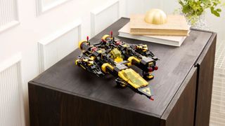 Lego Blacktron Renegade on a wooden side-table