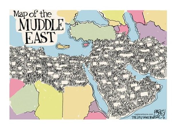 Updated map of the Middle East