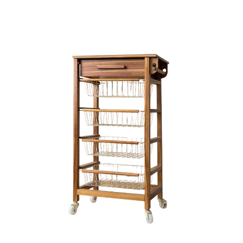 Wood and Metal Storage Furniture With Wheels