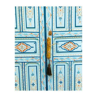 photograph of blue riad door
