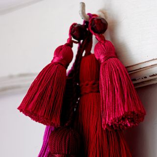 red hanging tassels
