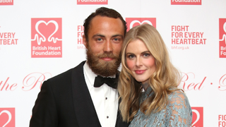 James Middleton and Donna Air attend the British Heart Foundation's Roll Out The Red Ball at Park Lane Hotel on February 10, 2015 in London, England