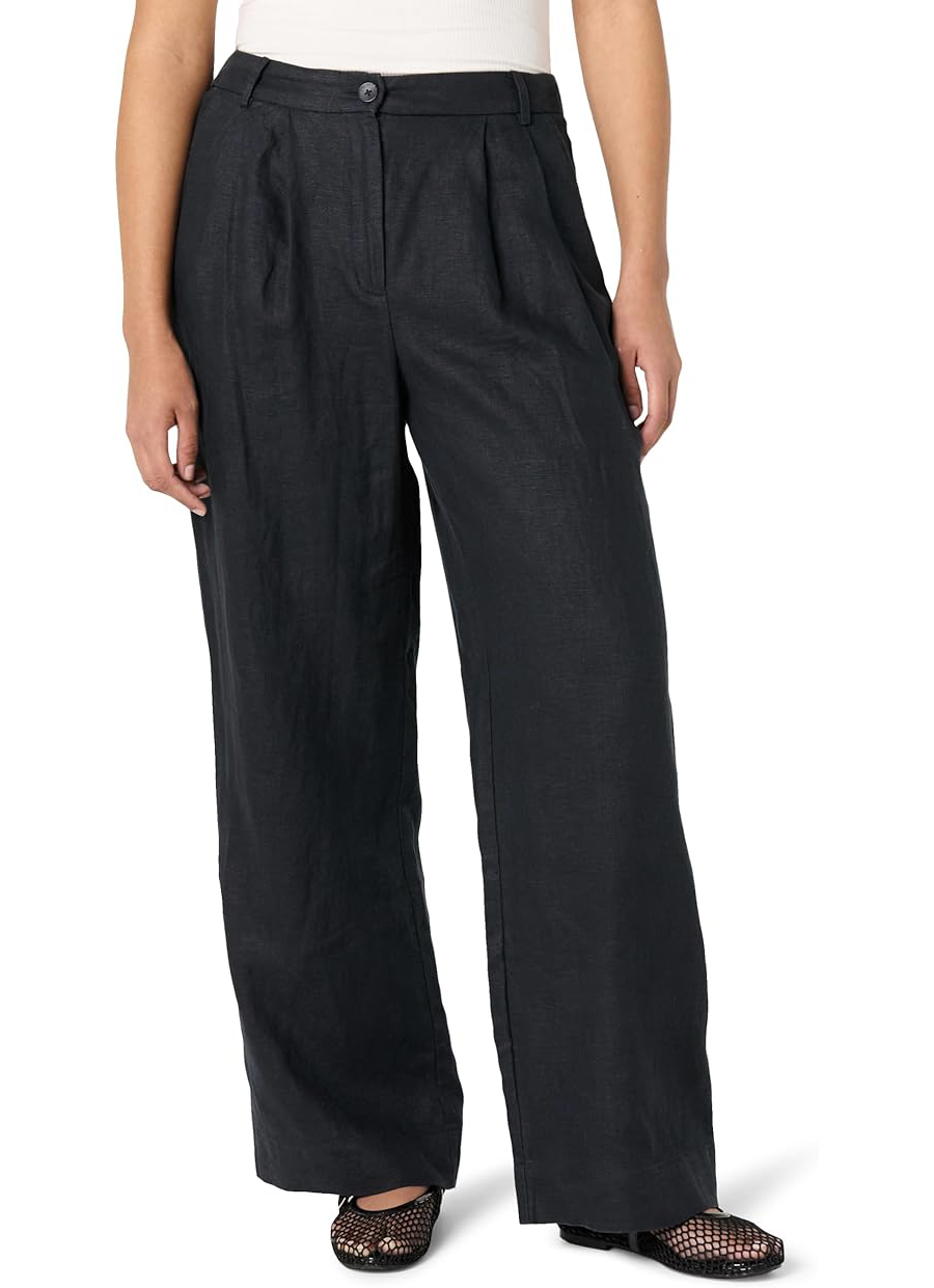 The Drop, Amalia Relaxed Pleated Trousers in Linen
