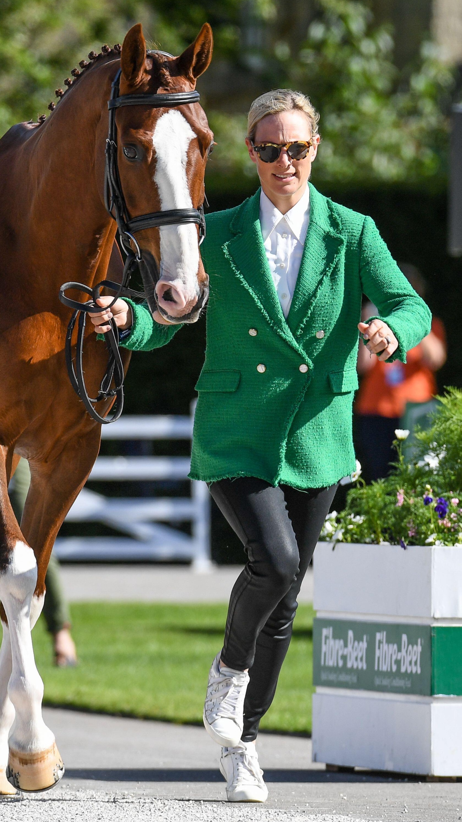 Zara Tindall with CLASS AFFAIR during the First Horse Inspection at Bramham International