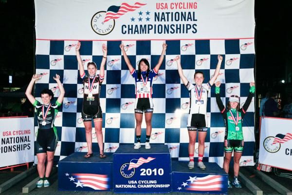 The Junior women's podium
