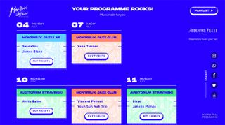 UI design from Montreux Jazz Festival