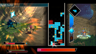 A Tetris-inspired battle against bandits in Flowstone Saga.