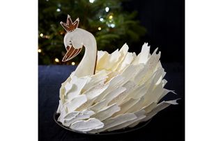 Swan Christmas cake