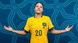 The best-paid women's footballer, Sam Kerr of Australia poses for a portrait during the official FIFA Women's World Cup Australia & New Zealand 2023 portrait session on July 17, 2023 in Brisbane, Australia