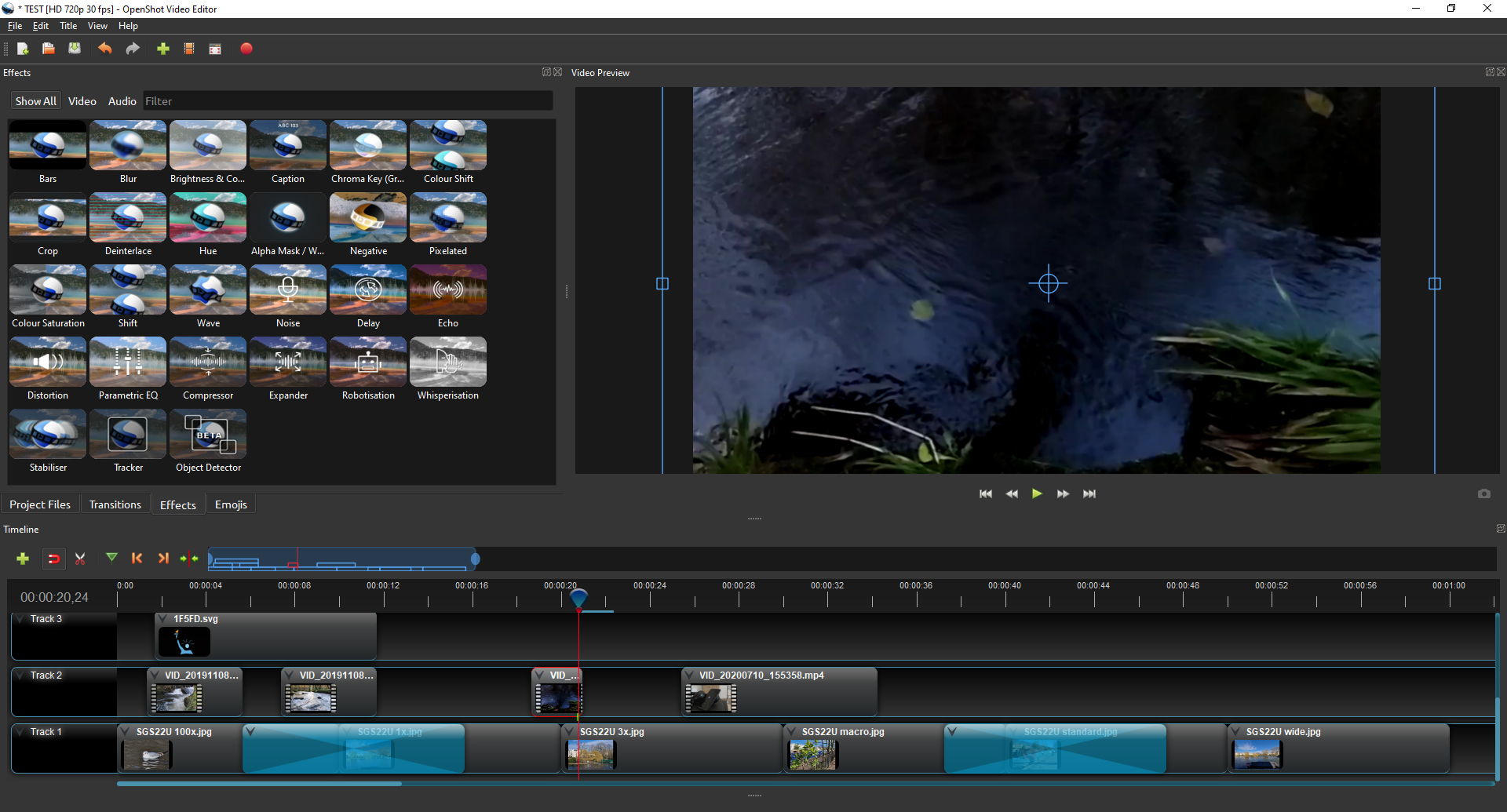 Interface of OpenShot, one of the best video editing software tools