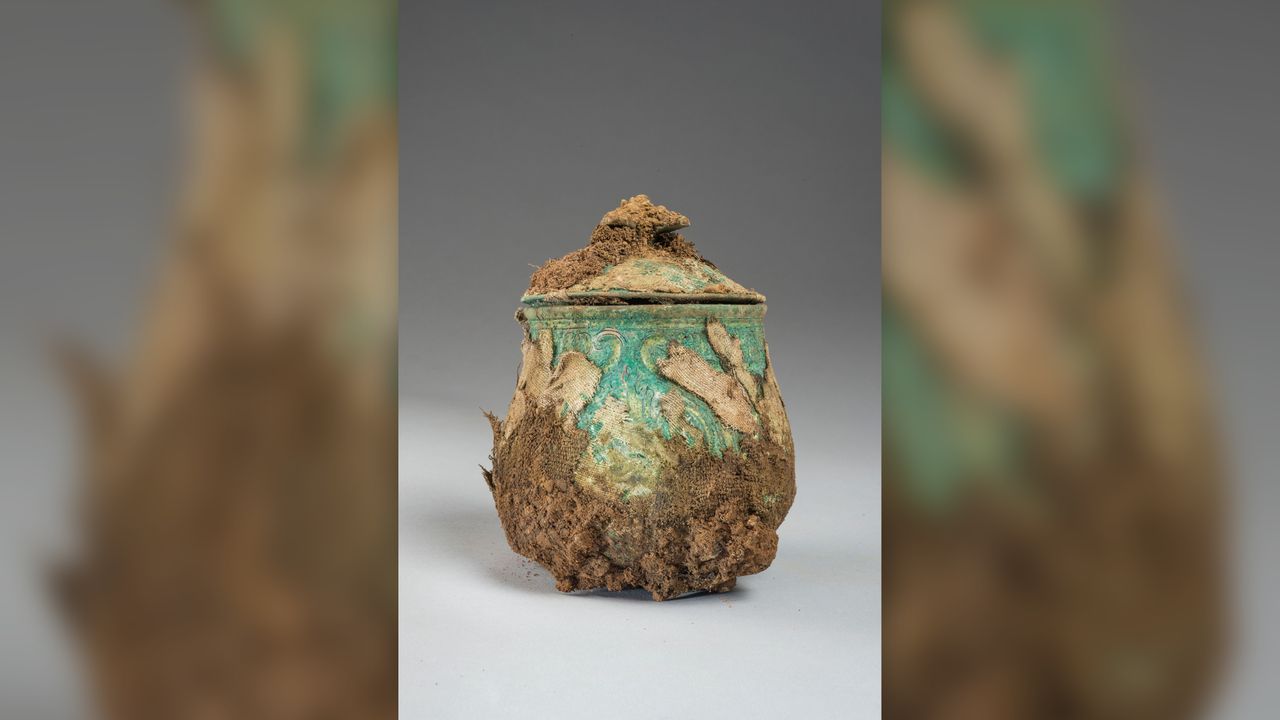The vessel had Zoroastrian religious symbols and other imagery on it.