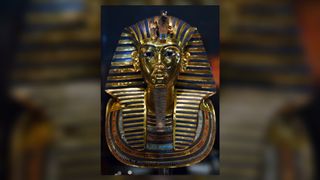 The golden funerary mask of King Tutankhamun on display at the Egyptian Museum in Cairo after its restoration, on Dec. 16, 2015.