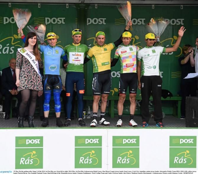 The jersey wearers after stage 2