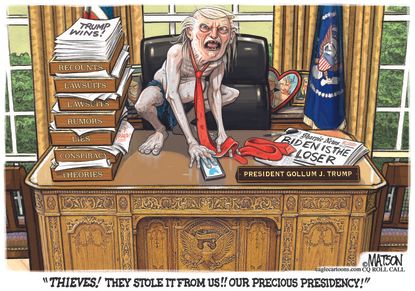 Political Cartoon U.S. Trump Gollum Lord of the Rings