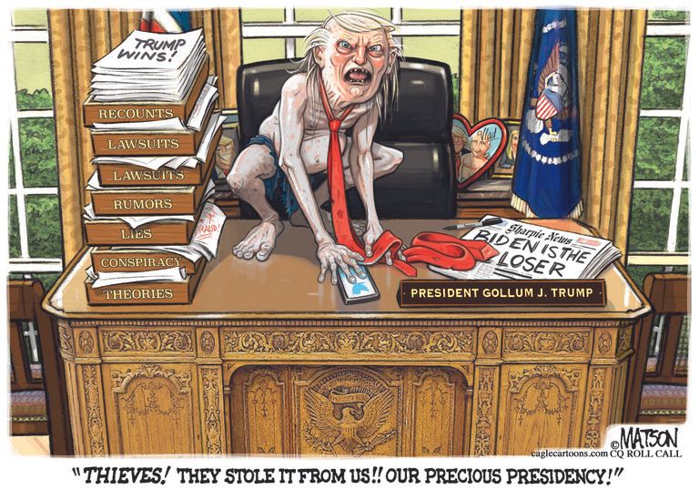 Political Cartoon U.S. Trump Gollum Lord of the Rings