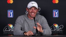 Rory McIlroy talks to the media before the Arnold Palmer Invitational