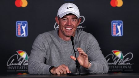 Rory McIlroy talks to the media before the Arnold Palmer Invitational