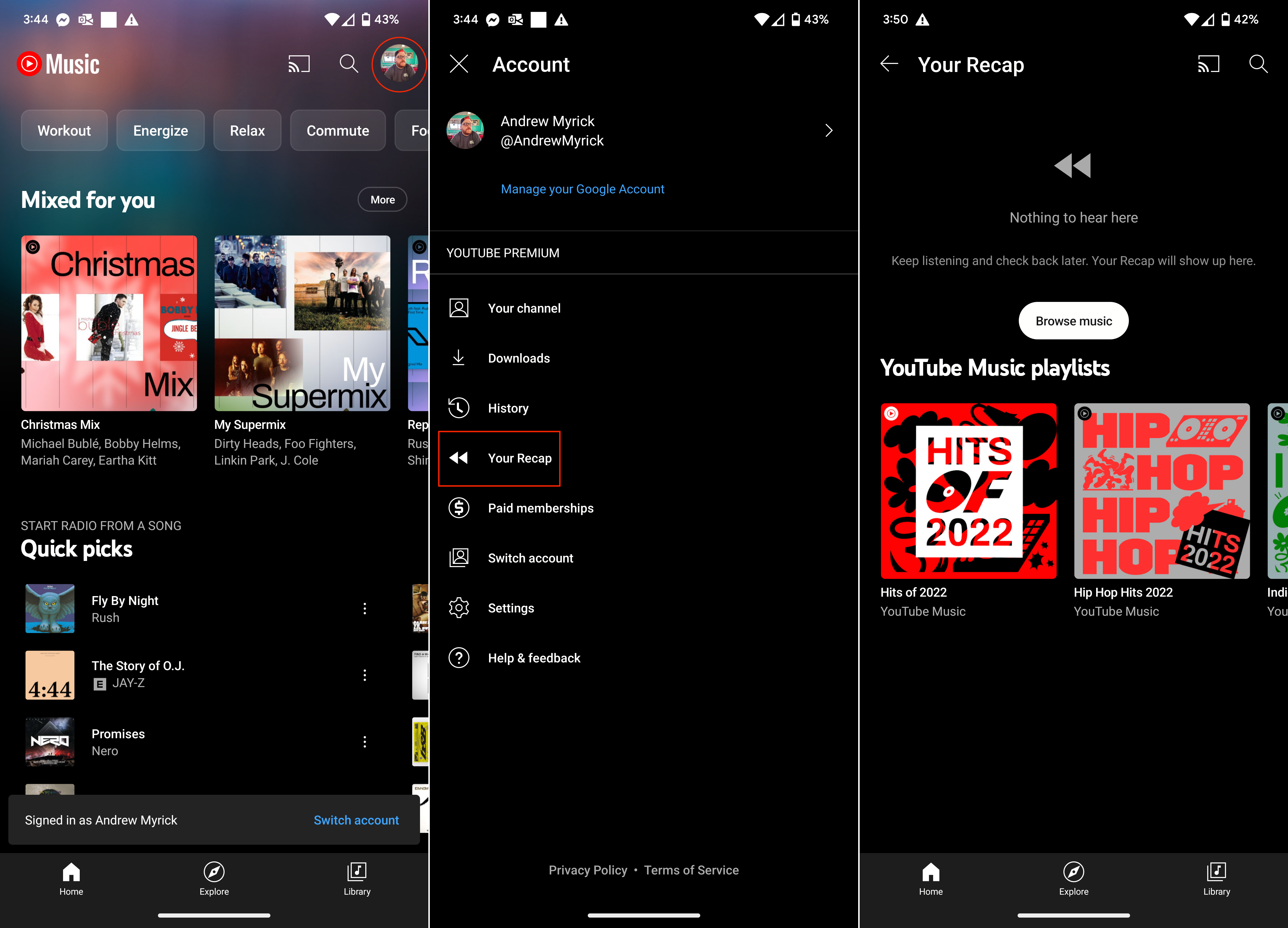 How to find 2022 YouTube Music Your Recap