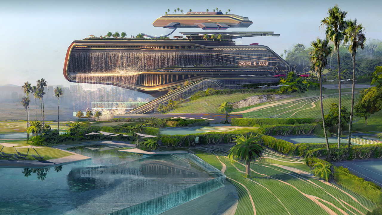 New Cyberpunk 2077 concept art shows off the mega-rich Westbrook district |  GamesRadar+