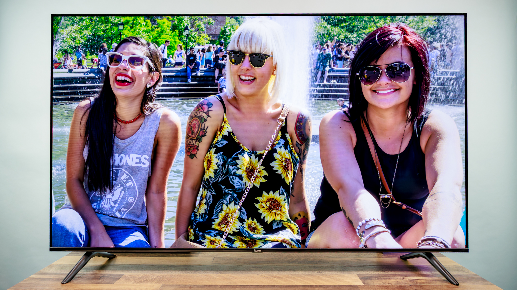 Roku 65-inch Class Select Series 4K QLED (2026) TV on a desk