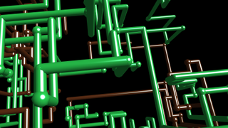 A high-res recreation of the Windows 3D Pipes screensaver from Isaiah Odhnner's GitHub.