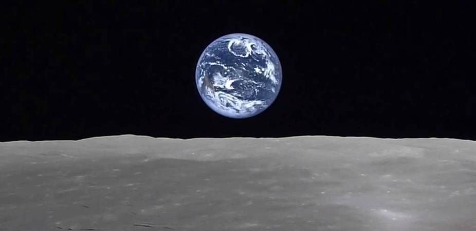 Earthrise from moon, JAXA