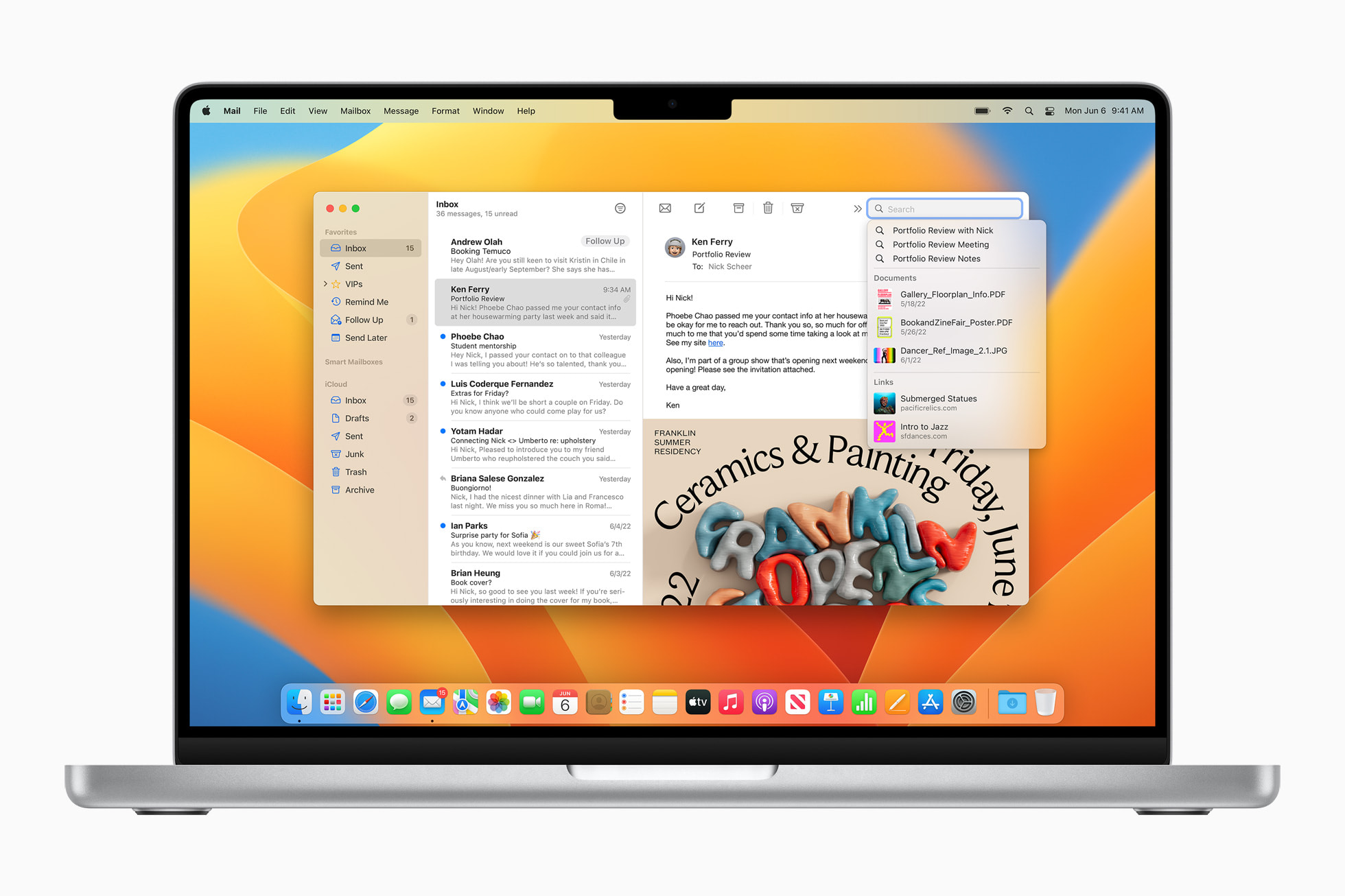 Image of the Mail app interface on macOS Ventura