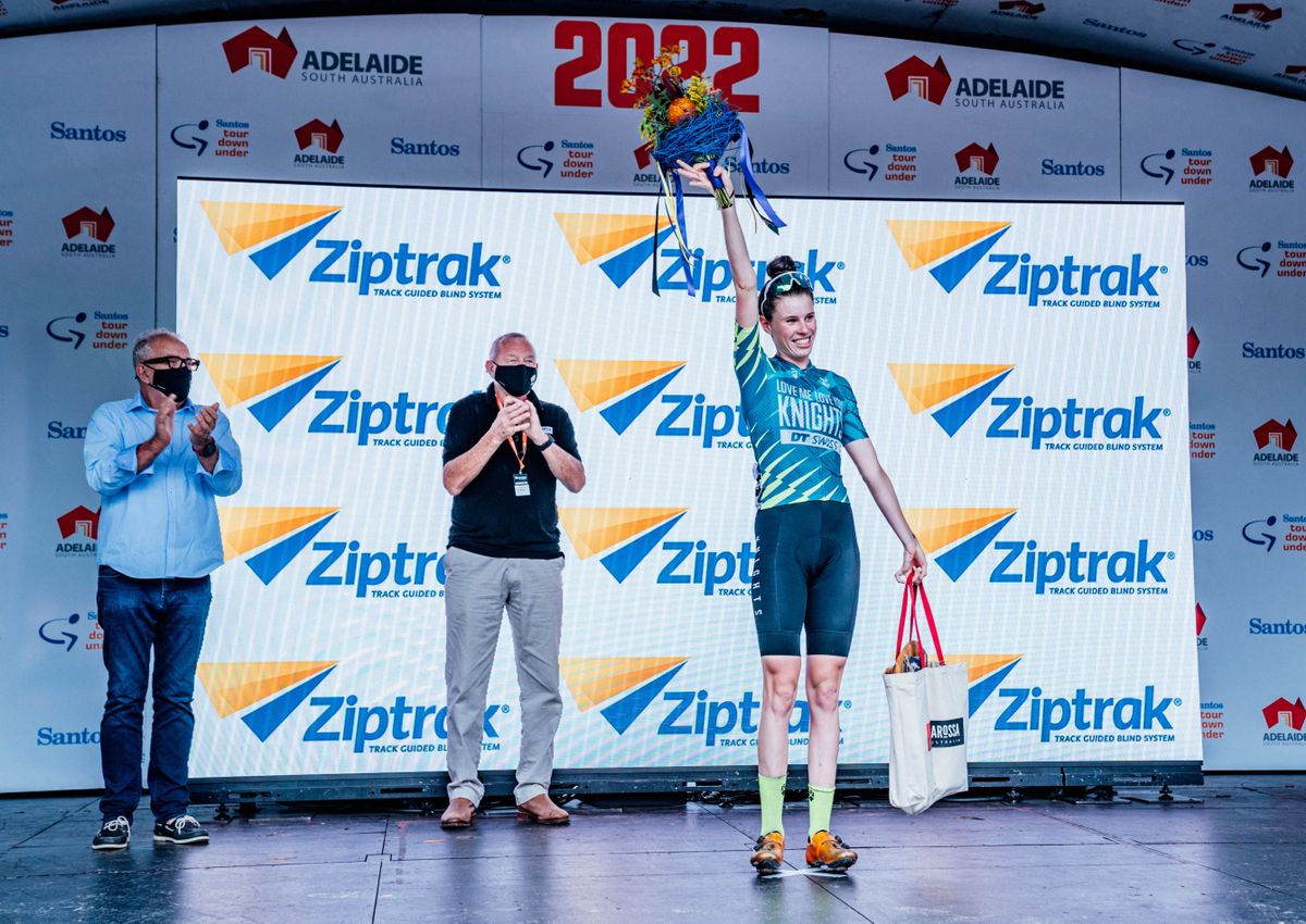 Emily Watts won the opening stage of the Santos Festival of Cycling
