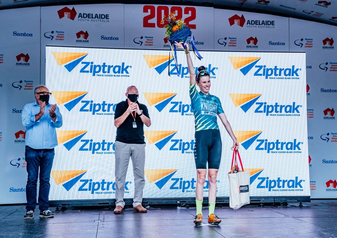 Emily Watts won the opening stage of the Santos Festival of Cycling