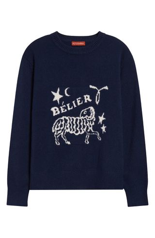 Zodiac Intarsia Virgin Wool Crewneck Sweater