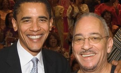 President Obama and Jeremiah Wright in 2005: Wealthy conservative Joe Ricketts reportedly wanted to bankroll harsh ads tying Obama to Wright, but has since said that he "rejects" this approac