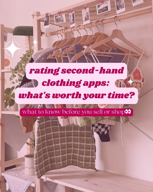 A graphic that says 'rating second-hand clothing apps: what's worth your time?'