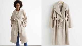 & Other Stories Oversized Belted Wool Coat