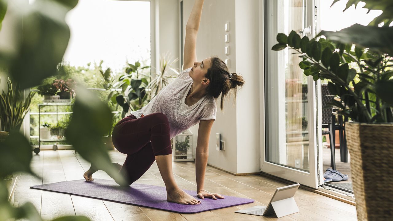 Woman holding a yoga pose