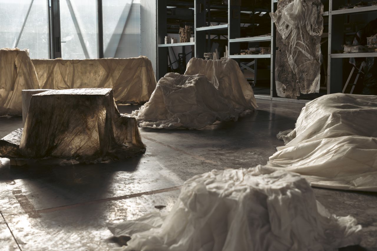 Ensamble Studio making process of installation with Issey Miyake for Milan Design Week 2026