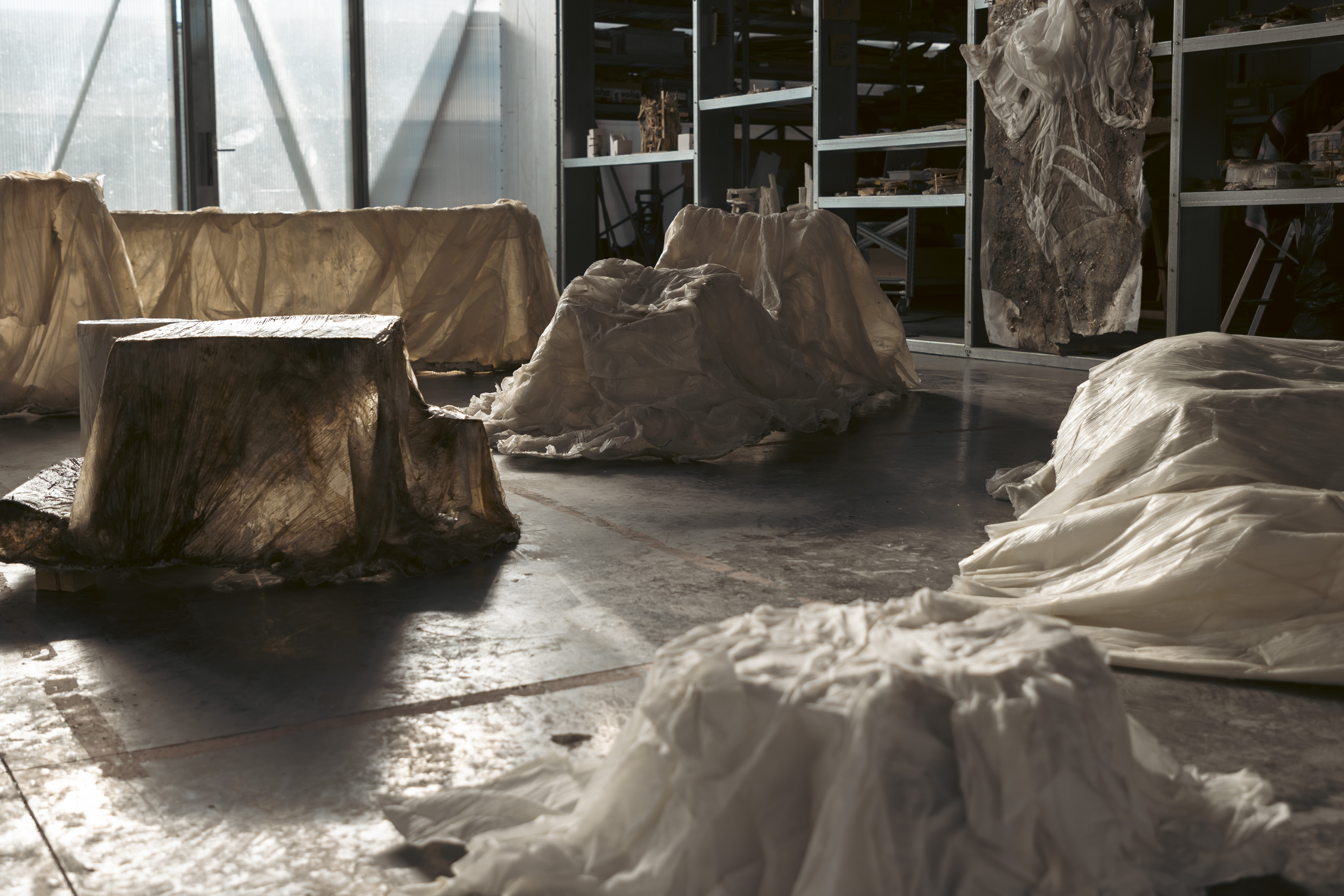 Ensamble Studio making process of installation with Issey Miyake for Milan Design Week 2026