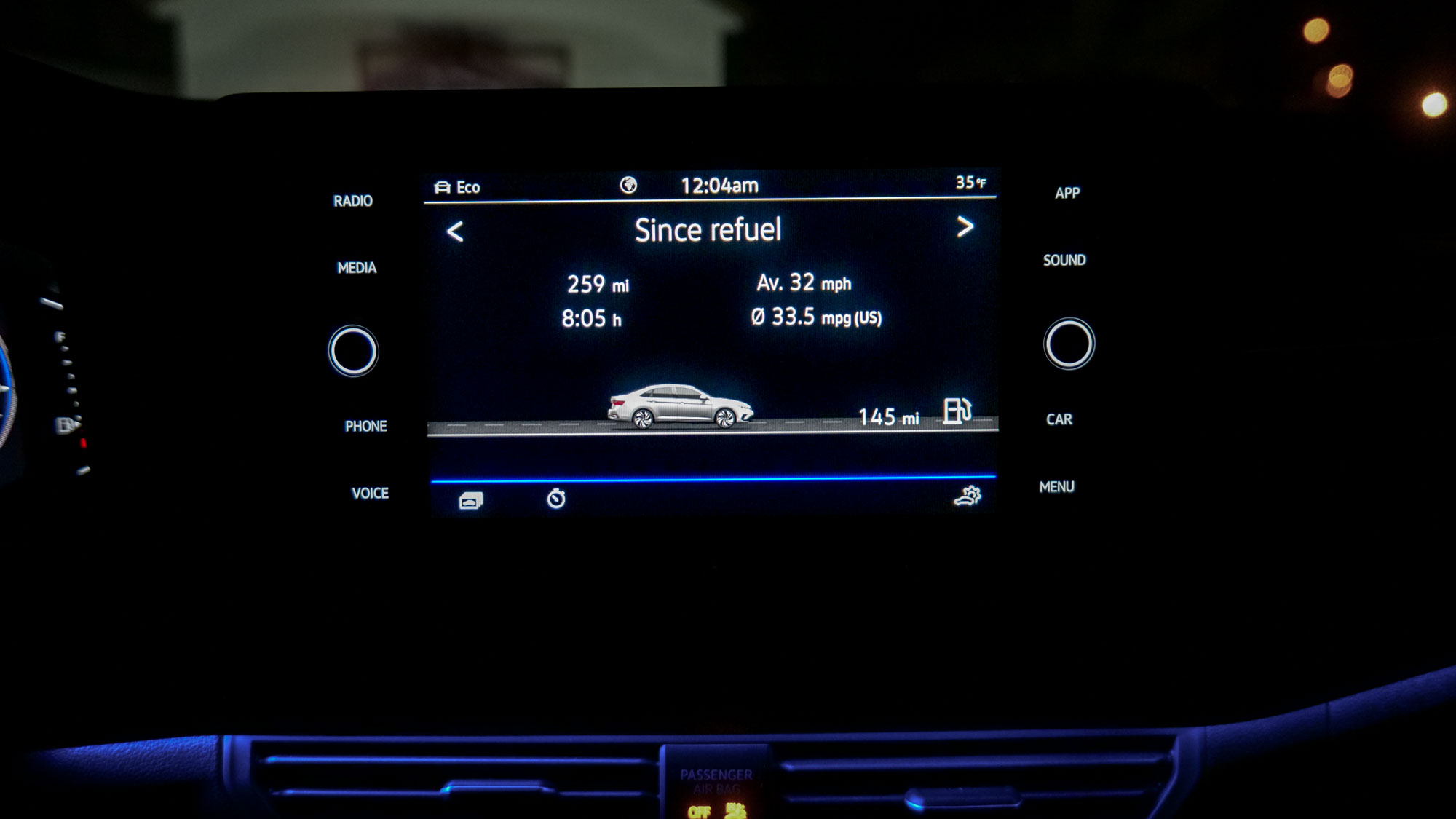 Trip Details and Fuel Economy of the 2025 Volkswagen Jetta GLI AutoBahn.