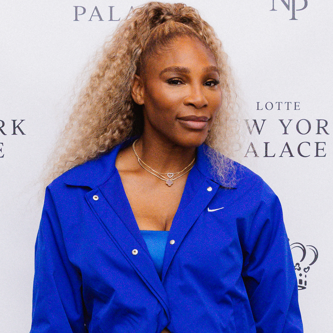Serena Williams attended a 2026 US Open event in the cobalt blue color trend and Nike sneakers