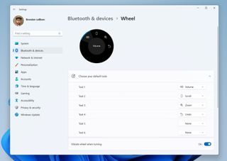 Surface Dial settings