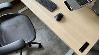 A detail shot of the Sway Standing Desk from Ergonofis. 