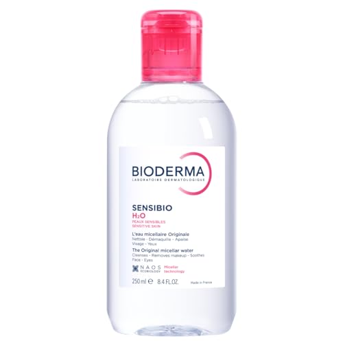 Bioderma Sensibio H2o Micellar Water, Makeup Remover Cleanser, Gentle for Skin, Fragrance-Free & Alcohol-Free, Gentle Face Cleanser for Sensitive Skin, 8.4 Fl Oz