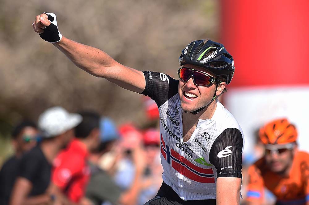 Edvald Boasson Hagen (Dimension Data) celebrates his second stage victory