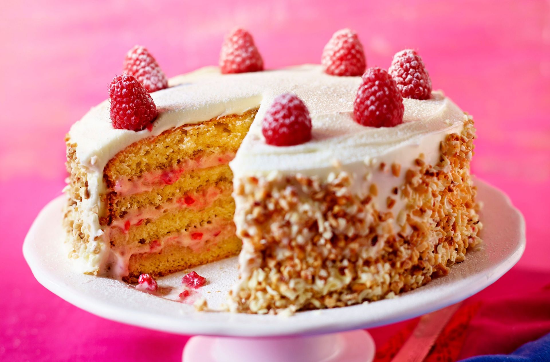 White chocolate and raspberry gateau | Dessert Recipes | GoodtoKnow