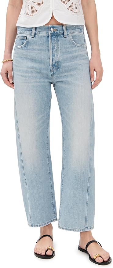 Madewell, Madewell Women's Pieced Barrel Jeans in Foster Wash, Foster Wash, Blue, 30