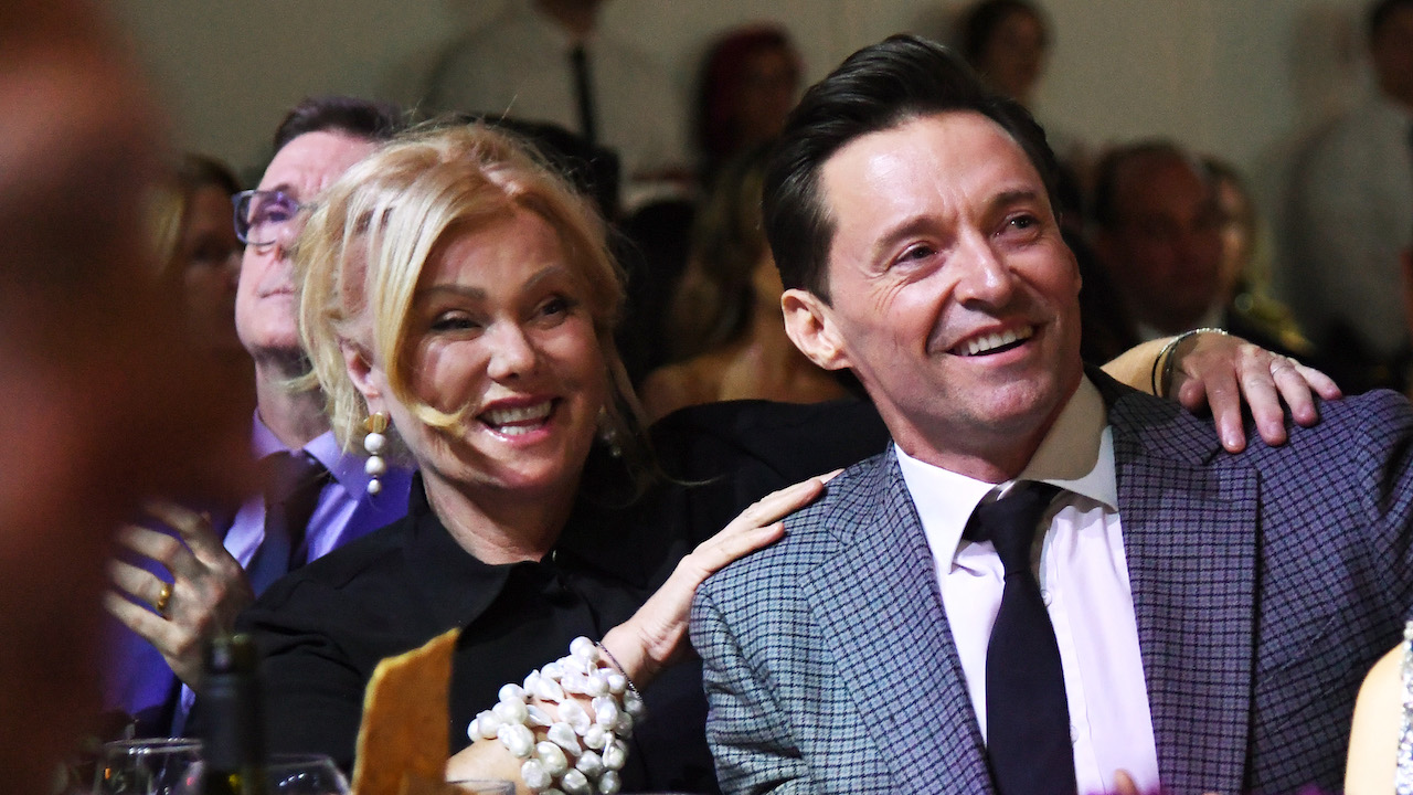 Hugh Jackman and Deborra-Lee Furness smiling in 2018 at God's Love We Deliver, Golden Heart Awards