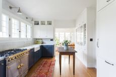 freestanding vs built-in kitchen appliances; modern farmhouse kitchen by Amy Sklar Design 