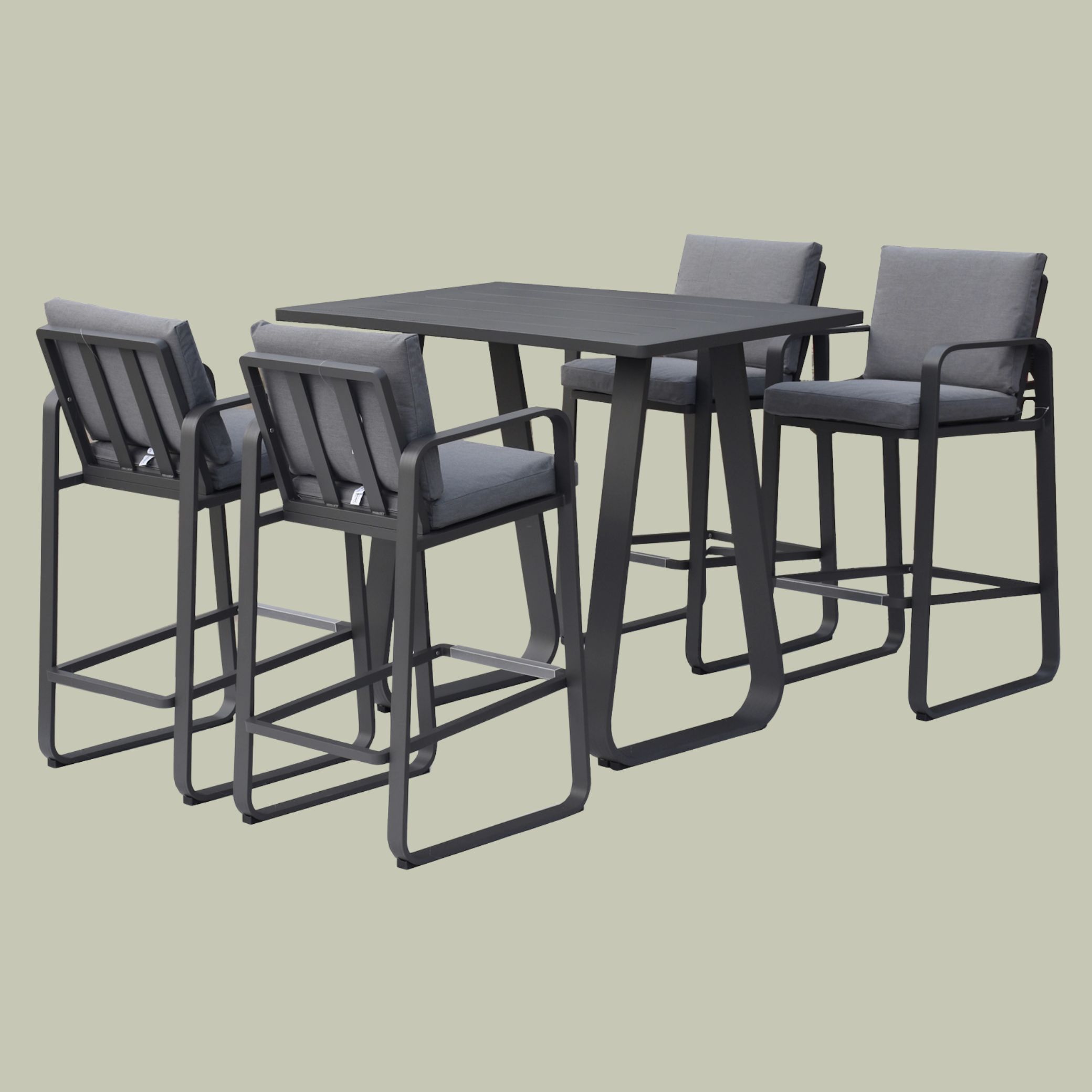 Habitat Babingley 4 Seater Metal Garden Bar Set-Grey.