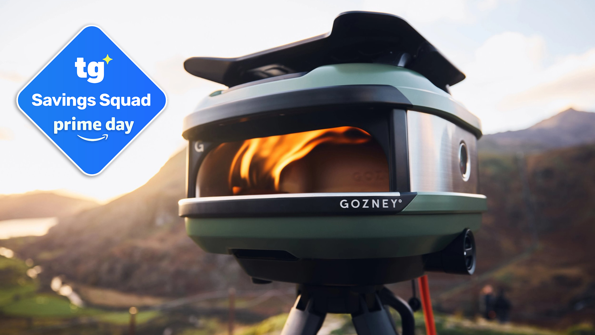 Gozney Tread against a mountain backdrop with a Tom's Guide Prime Day badge in the top left of the image.