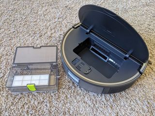 360 S10 Robot Vacuum Open With Dustbin Removed